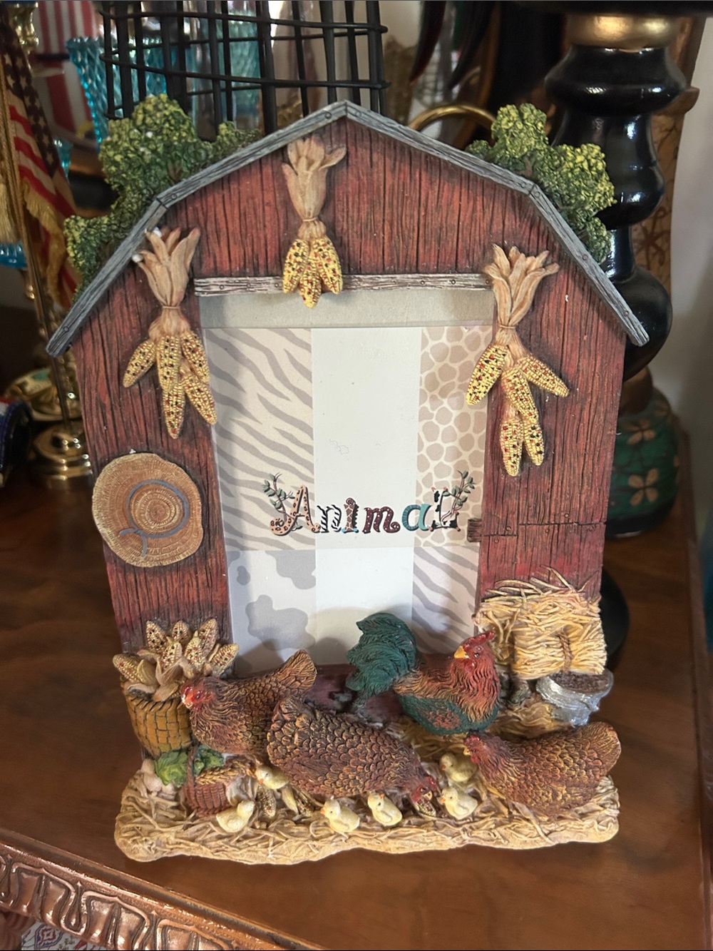 Vintage Farmyard Chicken Picture Frame